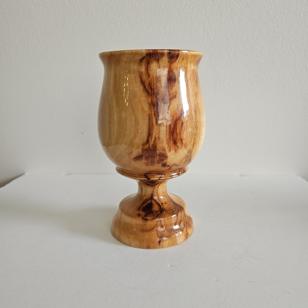 Handmade Wooden Goblet communion wine cup Olive Wood Handturned